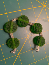 Handmade frosted green Glass Lampwork Beads - £13.05 GBP