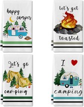 A Set Of Four Dish Towels And A Kitchen Hand Towel Kit With Funny Sayings - $32.92