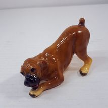 Vintage Mortens Studio Boxer Dog  figure Figurine brown playful pose Mor... - $30.00