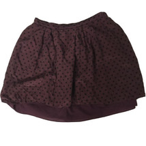 MADEWELL Womens Skirt Mini Purple Black Premier Polka Dot Silk Sz Medium - $13.43