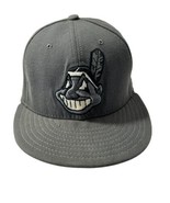 New Era 59fifty Cleveland Indians Chief Wahoo Hat Cap Mens Fitted 7 Gray... - $993.10 MXN