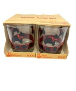 Fitz Scottie Scotty Dog Terrier 4 Glasses Tumblers Rocks Anchor Barware NOS - £35.08 GBP