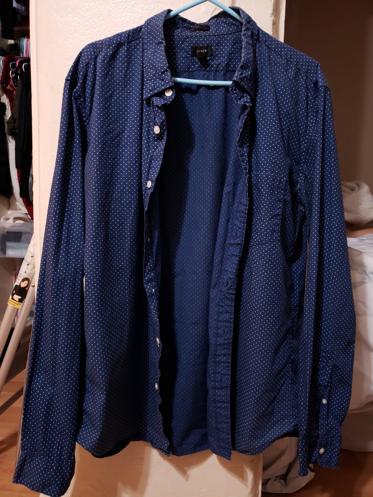 J. Crew Men’s Long Sleeve Slim Fit Blue Dress Shirt XL  - £26.37 GBP