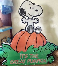 Snoopy Peanuts 15&quot; Lighted Halloween Great Pumpkin Window Decoration Wor... - $31.49