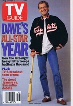 ORIGINAL Vintage Aug 27 1994 TV Guide No Label David Letterman 1st Solo Cover - £15.56 GBP