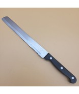 Phillippe Richard Bread Knife 8 inch Blade Serrated Black Handle 3 Rivets - $10.95