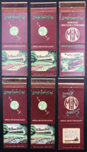 Lot of 6 Vintage NW Norfolk &amp; Western Railway Scenic Route Matchbook Covers - $15.79