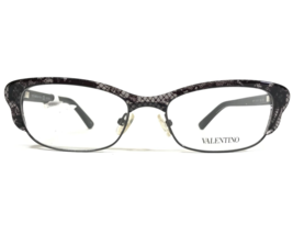 Valentino Eyeglasses Frames V2117 032 Clear Black Purple Lace Cat Eye 52-17-135 - $93.29