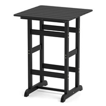 30 Inch Square Bar Table Dining Table with Slatted Tabletop for Poolside-Black - - $292.03 CAD