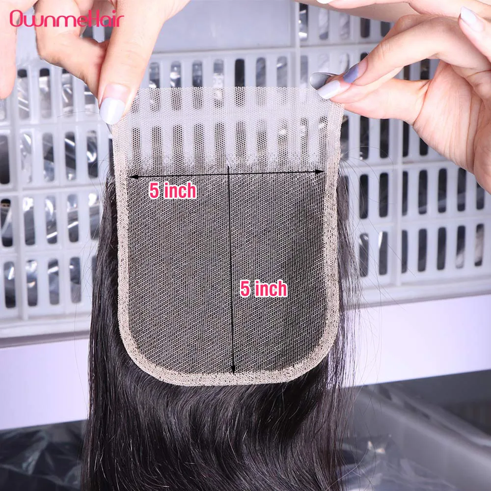 4x4 5x5 Lace Closure Only Human Hair Peruvian Straight Hair 13x4 Transparent - £22.24 GBP+