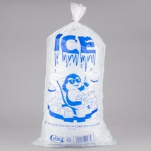 1000 Count 20 lb. Commercial Clear Plastic Ice Bag with Ice Print w/ Twist Ties - £118.16 GBP