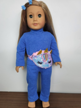 Doll Clothes Cotton Outfit Unicorn Fanny Pack Casual Comfort fits Americ... - $14.73