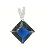 2 ct. Genuine Sapphire Solitaire Pendant Necklace in Solid Sterling Silver - $61.38