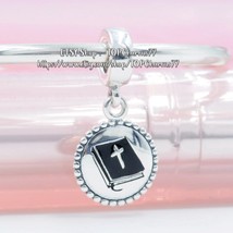 925 Sterling Silver Exclusive Charm Holy Bible Dangle Charm With Enamel  - £13.94 GBP