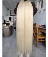 50 inch blonde human hair lace front wig silky straight 40 inch blonde wig - £1,425.18 GBP - £3,935.58 GBP