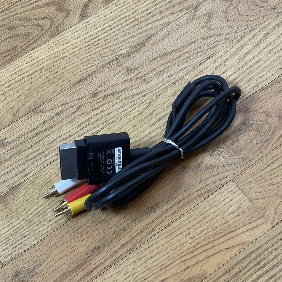 Xbox 360 Black Microsoft Composite A/V RCA Cable Genuine OEM X821376-001 - $4.49