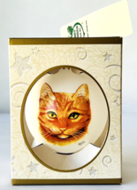 Ginger Kitty Orange Tabby Cat Christmas Ornament Bronner’s New In Box w/ Tag USA - £27.22 GBP