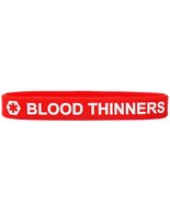 Blood Thinner Medical Alert Wristband Bracelet in Red - £2.25 GBP
