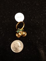 Vintage Adjustable Christmas Bells and Holly Ring Size 4 to 7 - £4.71 GBP