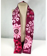 COACH Breast Cancer  Scarf Signature Logo Pink Red 100% Silk Reversible ... - $56.11