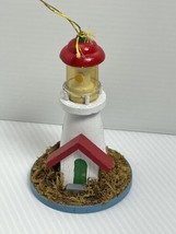 Kurt S. Adler Lighthouse Christmas Ornament White Red Hand Crafted Vintage 1986 - $11.74