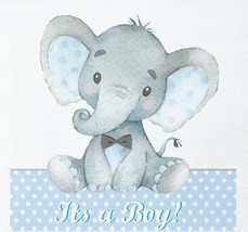 Baby Boy Elephant Baby Shower Edible Cake Topper Decoration - £10.17 GBP