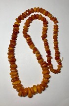 Vintage Butterscotch Baltic Amber Round Nugget Necklace 28&quot; 45g - £352.36 GBP