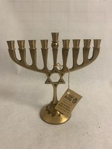 Handmade Menorah, Made in Israel, Brass, Jewish Star, Chanukah Menorah - $30.69