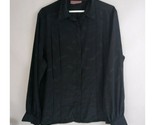 Worthington Women&#39;s Black Floral Silky Feeling Blouse Size XL - $19.79