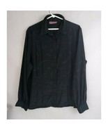 Worthington Women&#39;s Black Floral Silky Feeling Blouse Size XL - $27.62 CAD