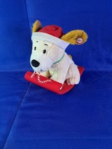 Hallmark Rockin Rover Animated Musical Puppy Dog Plush Sled Christmas Holiday - £14.45 GBP