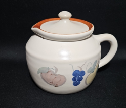 Chatham Potters Country Harvest 6 inch Teapot and Lid Vintage Discontinued - $94.52