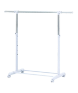Adjustable Rolling Garment Rack Metal Chrome, White, 84-121Wx44Dx123.5-1... - $458.34 MXN