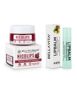 Bella Vita Organic NicoLips Lip Scrub &amp;Lip Balm Combo For Dry,Chapped &amp; ... - £16.00 GBP