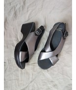 Dansko Jacinda Women sandals 40 10 Pewter Silver Leather Heel Sling Back... - $31.68