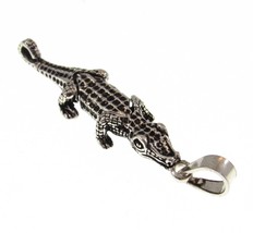 Handcrafted Solid 925 Sterling Silver Movable Crocodile Alligator Pendant - £23.68 GBP