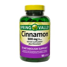Spring Valley Cinnamon Plus Chromium Capsules, 500 mg, 180 Count..+ - $29.99