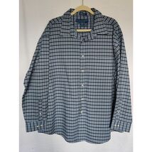 Mens Towncraft XXL/XXG Long Sleeve Shirt Blue White Blue Plaid - $15.79