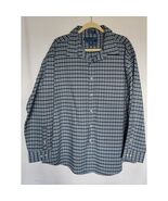 Mens Towncraft XXL/XXG Long Sleeve Shirt Blue White Blue Plaid - $15.79