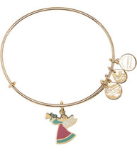 ALEX and ANI Color Infusion Holiday Angel Bangle Bracelet in Shiny Gold NEW - £31.02 GBP