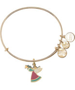 ALEX and ANI Color Infusion Holiday Angel Bangle Bracelet in Shiny Gold NEW - £30.49 GBP