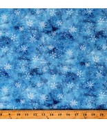 Cotton Snowflakes Christmas Winter Holidays Blue Fabric Print by Yard D410.02 - $15.95