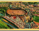 Aerial View of Roundup Rodeo Pendleton Oregon OR Linen Postcard J5 - $9.85