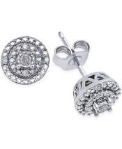 Round Diamond Stud Earrings (1/10 ct. t.w.) in Sterling Silver - £59.91 GBP