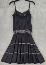 Guess by Marciano Dress Womens Small Black Silk Floral Boudoir Lace Tiered Mini - £29.99 GBP