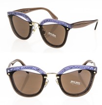 Miu Miu Reveal Evolution Glitter 03T Transparent Blue Brown Sunglasses MU03TS - £205.11 GBP
