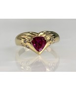 Vintage 14k Yellow Gold Ruby Diamond Ring - $1,295.00
