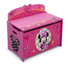 Minnie Mouse Pink Wooden Toy Box Chest Storage Bench Trunk Play Room Org... - $121.99