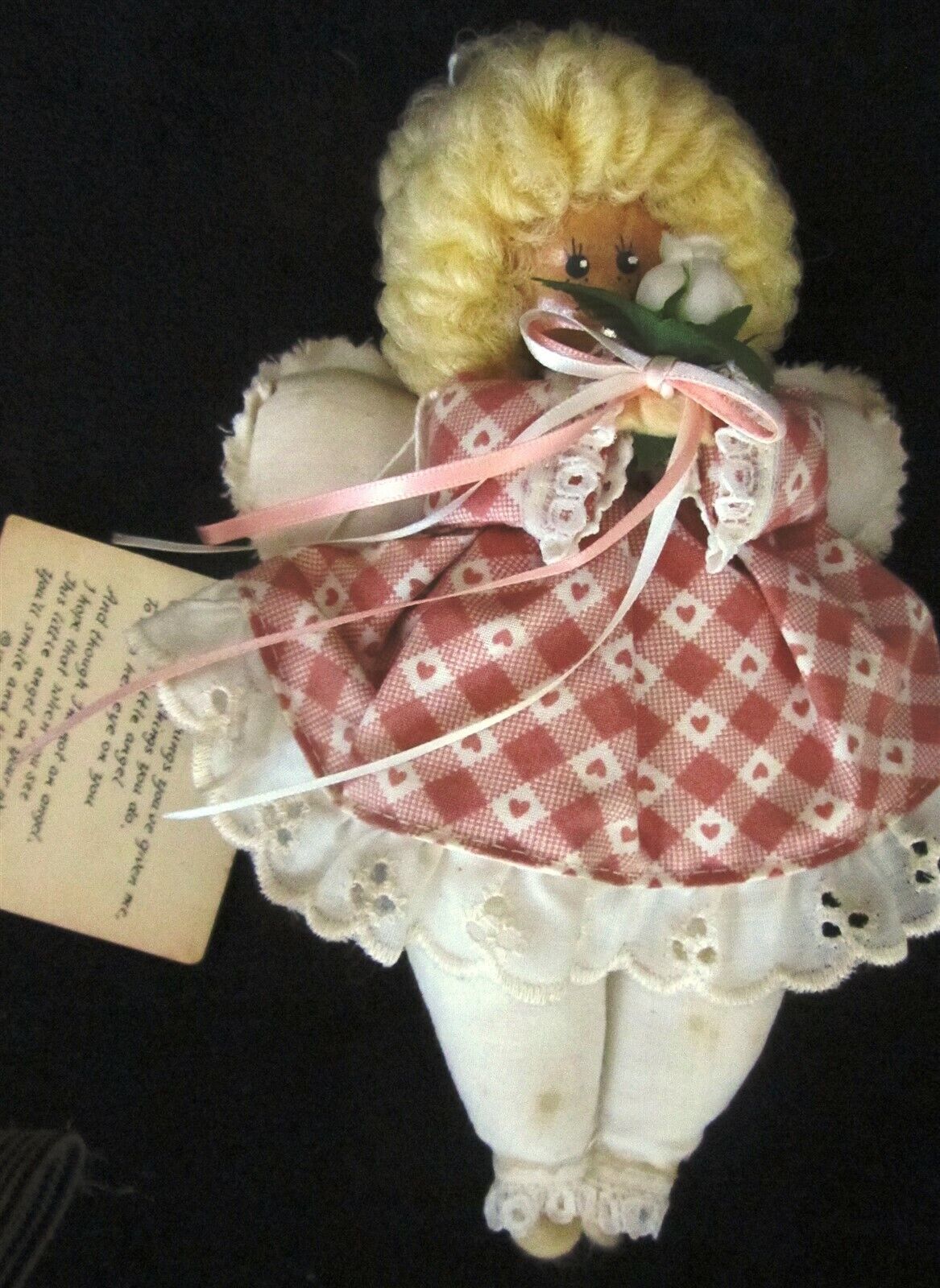 CHARMING CLOTH AND WOOD ANGEL FOR MOM WITH A POEM - $4.00