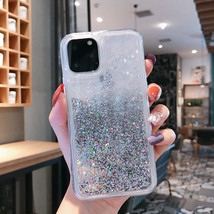 Silver starry sequins quicksand case for iphone 12 13 14 11 pro max 8 7 Plus dyn - £5.84 GBP